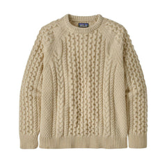 Recycled Wool-Blend Cable-Knit Crewneck Sweater