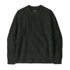 Recycled Wool-Blend Cable-Knit Crewneck Sweater