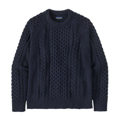 Recycled Wool-Blend Cable-Knit Crewneck Sweater