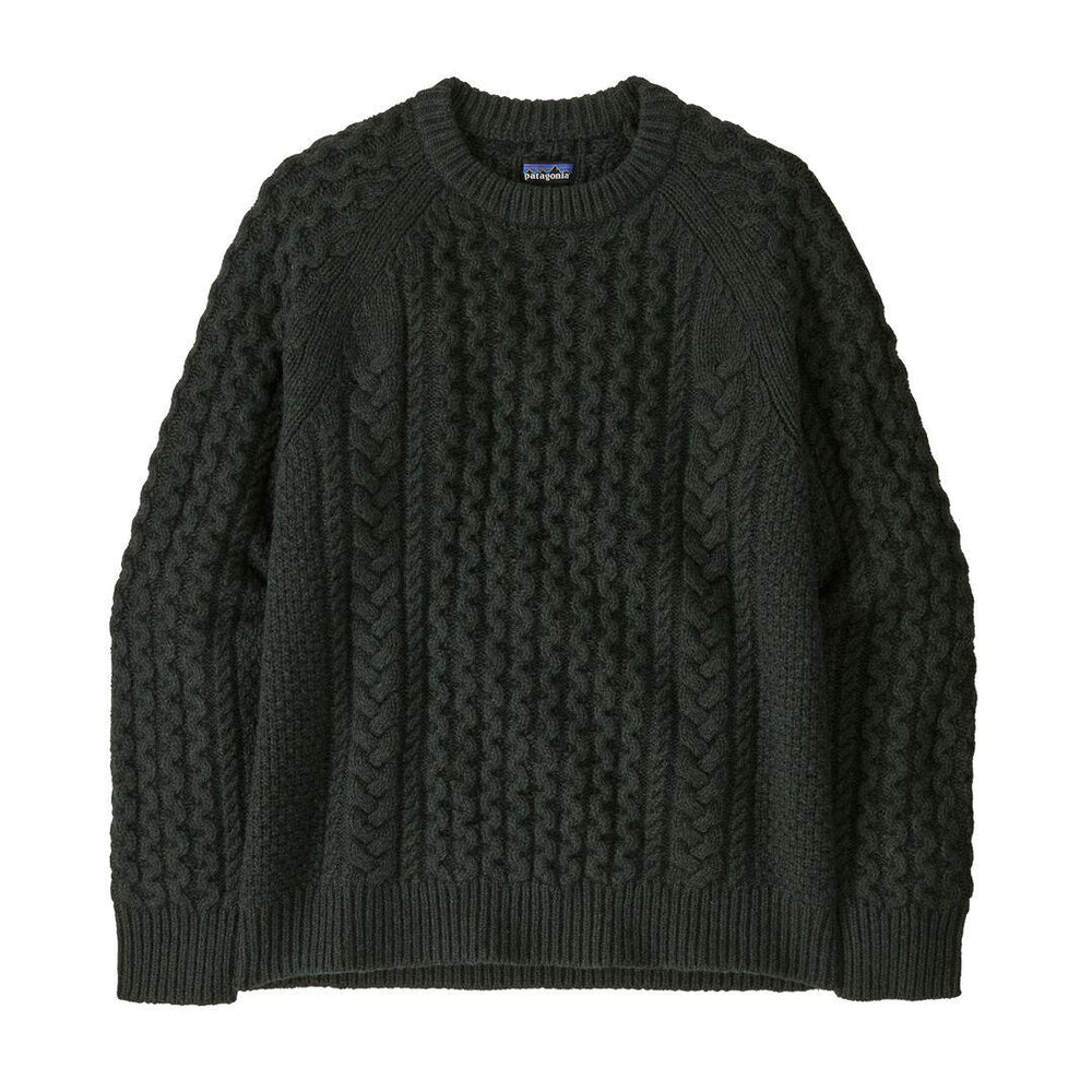 Recycled Wool-Blend Cable-Knit Crewneck Sweater